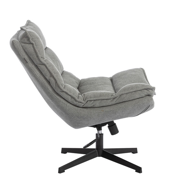 Кресло лаунж Reflex/Рефлекс с пуфом велюр/букле (HYP), светло-серый фото № 4