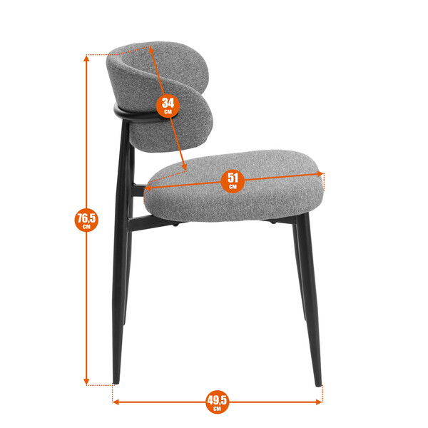 Стул обеденный Belsay/Белси велюр/металл, светло-коричневый/натуральный, 46х53х79см фото № 17