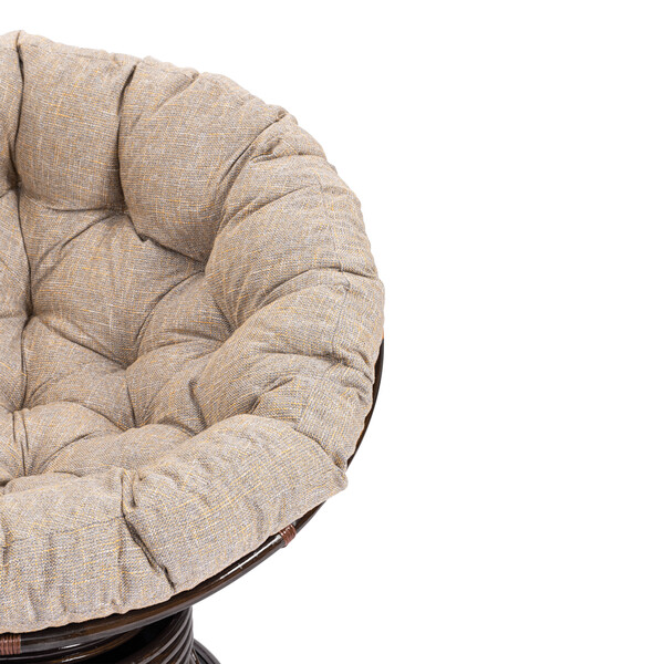 Кресло-качалка PAPASAN/ПАПАСАН W 23/01 B /с подушкой/ 115х78х104см, античный черно-коричневый, подушка рогожка, меланж фото № 7