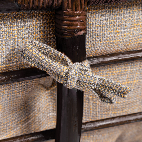 Кресло-качалка PAPASAN/ПАПАСАН W 23/01 B /с подушкой/ 115х78х104см, античный черно-коричневый, подушка рогожка, меланж фото № 10