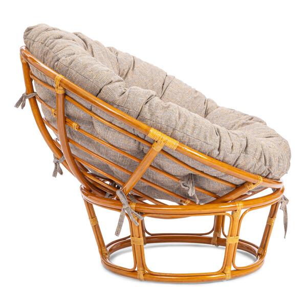 Кресло PAPASAN/ПАПАСАН 23/01 W /с подушкой/ 115х101х104см, коньячный, подушка рогожка, меланж фото № 2