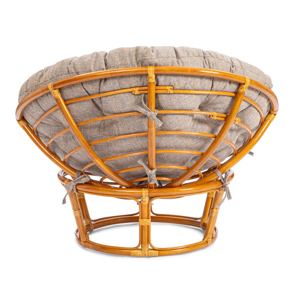 Кресло PAPASAN/ПАПАСАН 23/01 W /с подушкой/ 115х101х104см, коньячный, подушка рогожка, меланж фото № 3