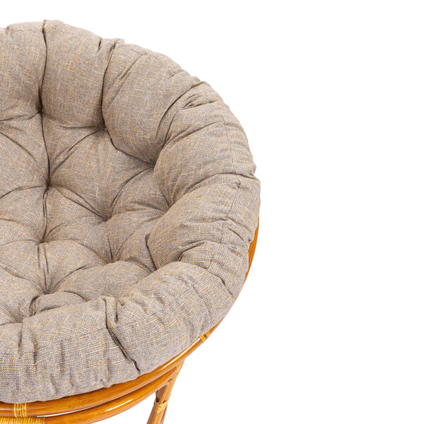 Кресло PAPASAN/ПАПАСАН 23/01 W /с подушкой/ 115х101х104см, коньячный, подушка рогожка, меланж фото № 6