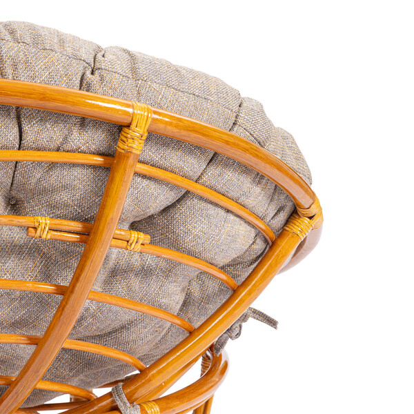 Кресло PAPASAN/ПАПАСАН 23/01 W /с подушкой/ 115х101х104см, коньячный, подушка рогожка, меланж фото № 8