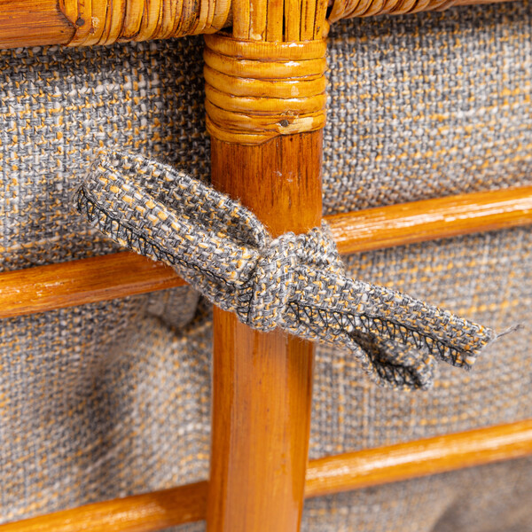 Кресло PAPASAN/ПАПАСАН 23/01 W /с подушкой/ 115х101х104см, коньячный, подушка рогожка, меланж фото № 9