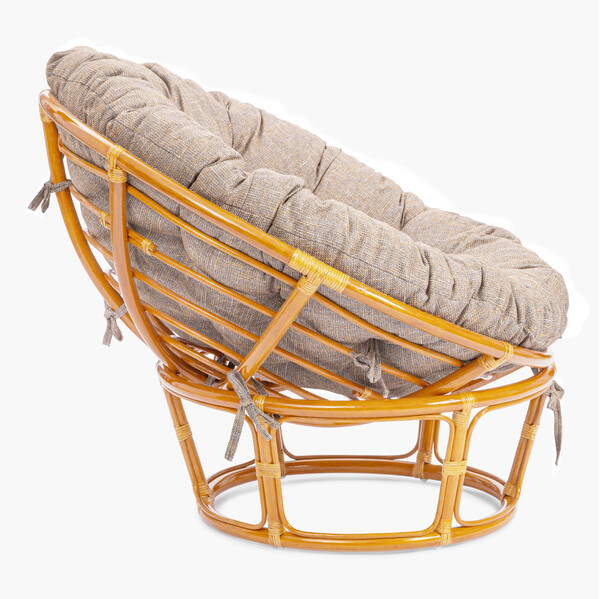 Кресло PAPASAN/ПАПАСАН 23/01 W /с подушкой/ 115х101х104см, медовый, подушка рогожка, меланж фото № 2