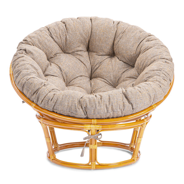 Кресло PAPASAN/ПАПАСАН 23/01 W /с подушкой/ 115х101х104см, медовый, подушка рогожка, меланж фото № 4