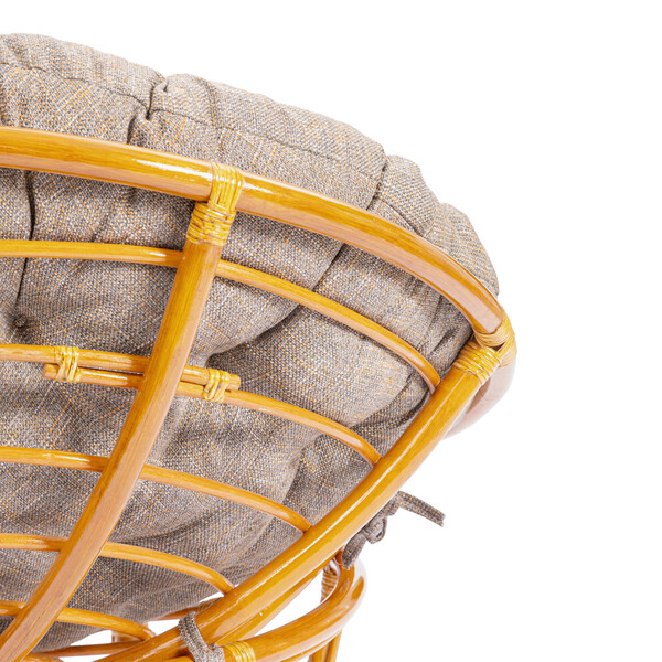 Кресло PAPASAN/ПАПАСАН 23/01 W /с подушкой/ 115х101х104см, медовый, подушка рогожка, меланж фото № 8