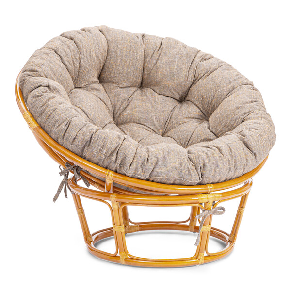 Кресло PAPASAN/ПАПАСАН 23/01 W /с подушкой/ 115х101х104см, медовый, подушка рогожка, меланж фото № 16