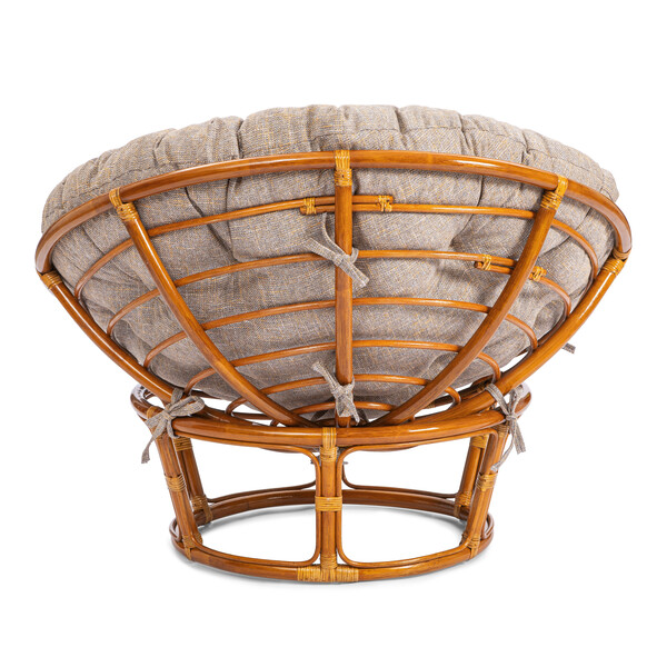 Кресло PAPASAN/ПАПАСАН 23/01 W /с подушкой/ 115х101х104см, пекан орех, подушка рогожка, меланж фото № 3