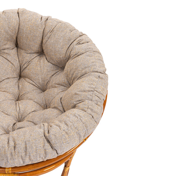 Кресло PAPASAN/ПАПАСАН 23/01 W /с подушкой/ 115х101х104см, пекан орех, подушка рогожка, меланж фото № 6