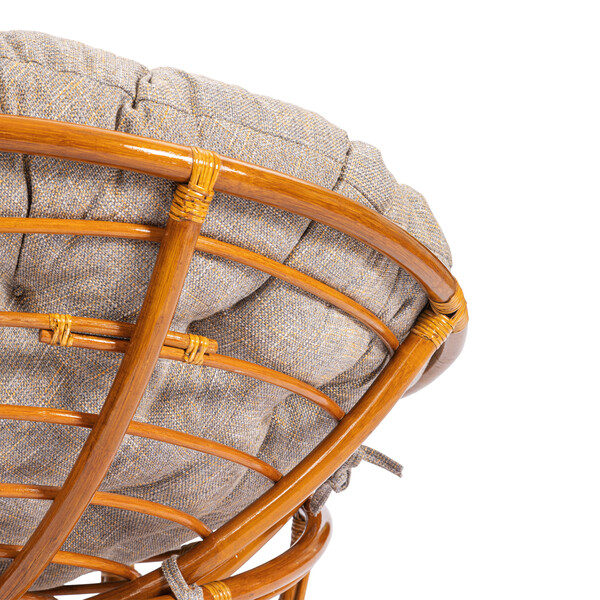 Кресло PAPASAN/ПАПАСАН 23/01 W /с подушкой/ 115х101х104см, пекан орех, подушка рогожка, меланж фото № 8