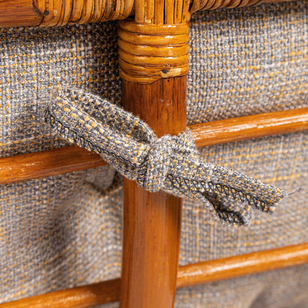 Кресло PAPASAN/ПАПАСАН 23/01 W /с подушкой/ 115х101х104см, пекан орех, подушка рогожка, меланж фото № 9