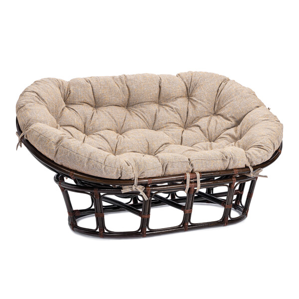 Диван MAMASAN/МАМАСАН 23/02 W /с подушкой/ 169х102х80см, античный черно-коричневый, матрац 182х119см, рогожка, меланж фото № 17