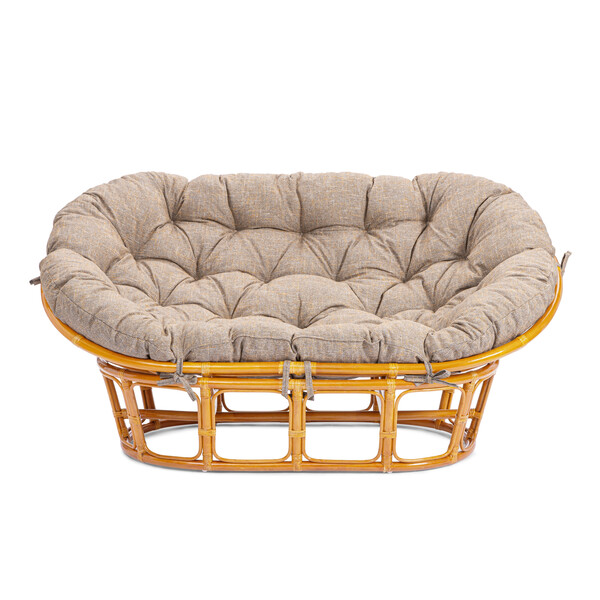 Диван MAMASAN/МАМАСАН 23/02 W /с подушкой/ 169х102х80см, медовый, матрац 182х119см, рогожка, меланж фото № 4