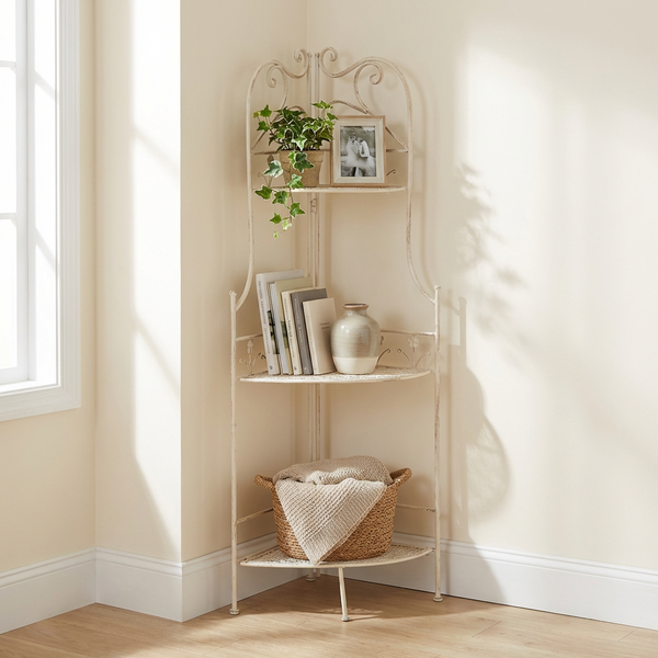 Этажерка угловая Secret de Maison Селин/Celine металл, античный белый, 33х48х117 см фото № 11