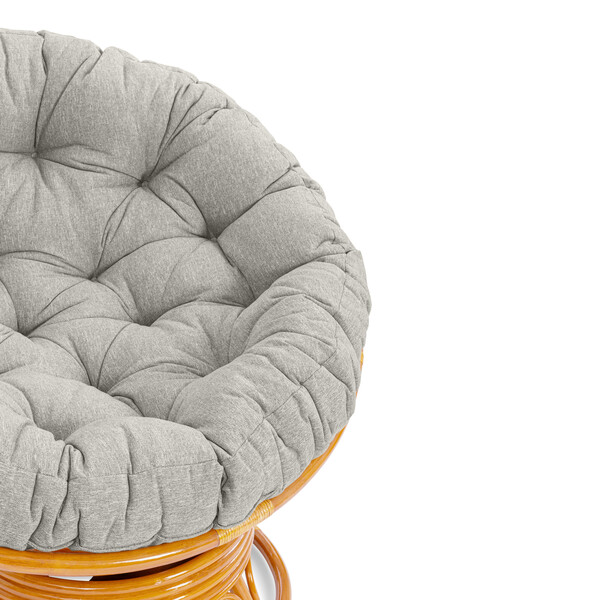 Кресло-качалка Папасан/Papasan (W 23/01 B) /с подушкой/ 115х78х104 см, медовый, подушка ткань, серо-бежевый фото № 6