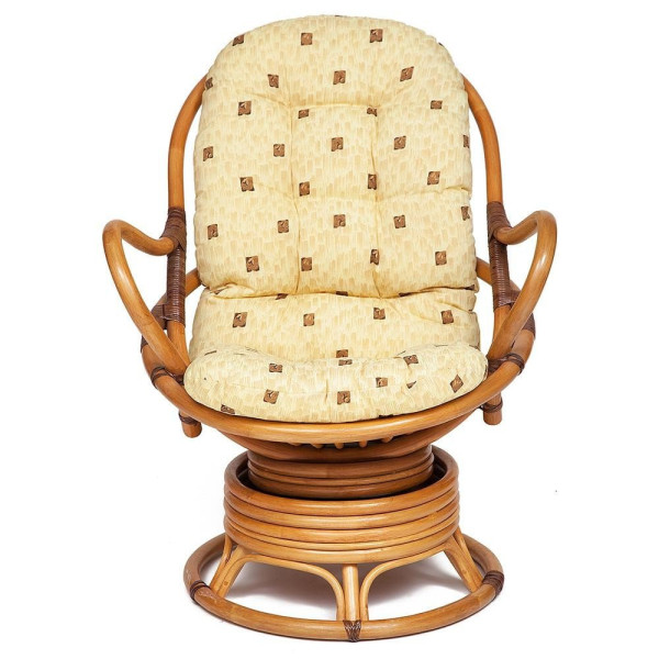 Кресло-качалка из ротанга «Флорес» (Flores 5005) + Подушка (Мёд) фото № 2