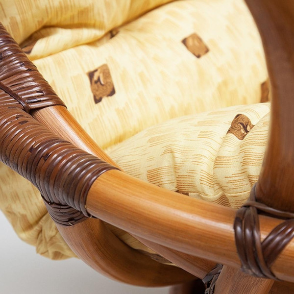 Кресло-качалка из ротанга «Флорес» (Flores 5005) + Подушка (Мёд) фото № 7