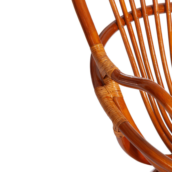 Кресло-качалка из ротанга «Флорес» (Flores 5005) + Подушка (Коньяк) фото № 15