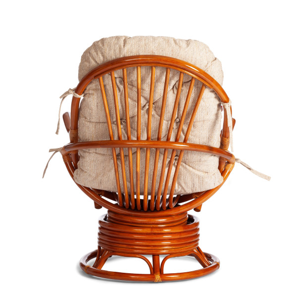 Кресло-качалка из ротанга «Флорес» (Flores 5005) + Подушка (Коньяк) фото № 4