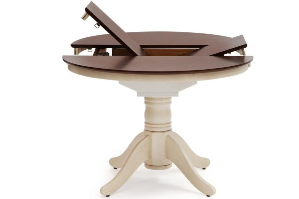 Стол обеденный раскладной «Каир» (Cairo CT 4260) (Античный белый/Тёмный Дуб) фото № 3