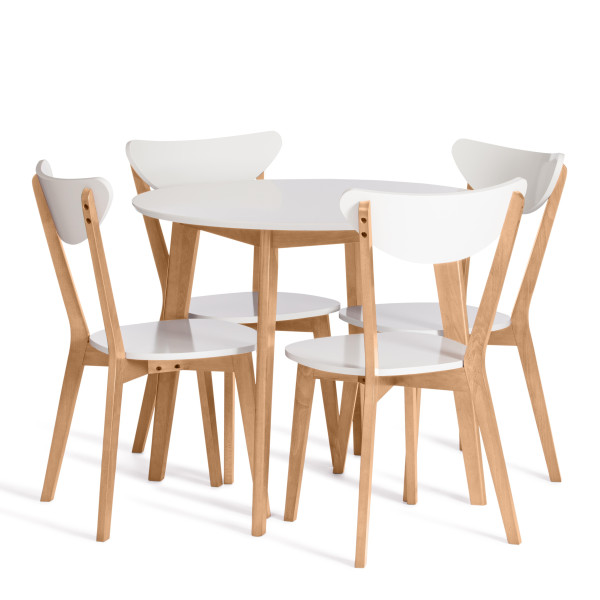 Стол обеденный «Боско» (Bosco Buk) (белый+натуральный) фото № 5