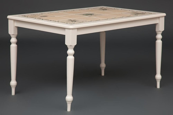 Стол обеденный с плиткой СТ 3349 (Прованс) (Античный белый) фото № 4