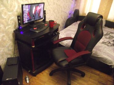 Кресло компьютерное «Рейсер» (Racer) (кож/зам/ткань, черный/бордо) фото покупателя №1