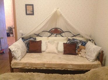 Кровать-кушетка «Канцона» (Canzona) + мет. основание (90см x 200см), красный дуб/черный фото покупателя №3
